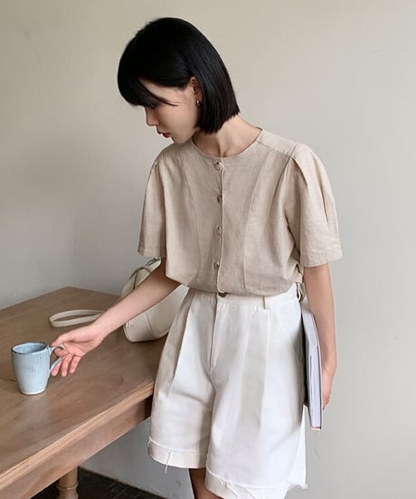 linen jacket (half sleeve)/3color