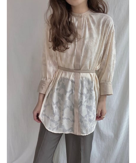 2way sheer jacquard shirt/2color