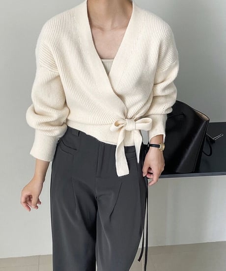 cache-coeur ribbon knit/3color