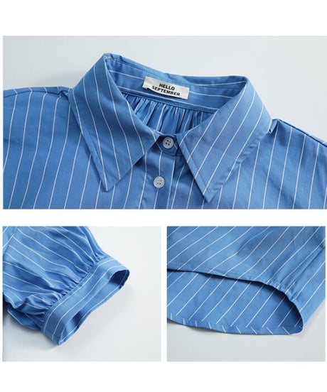 stripe shirt OP（half sleeve）/2color