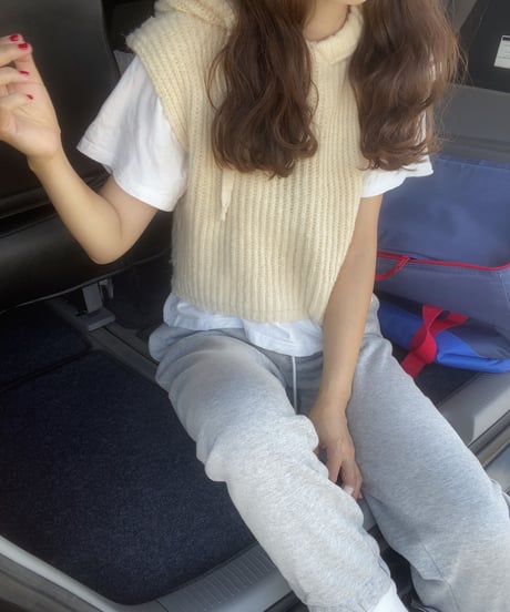 [OUTLET]hoodie knit vest/3color