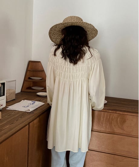 shirring gather tunic/2color