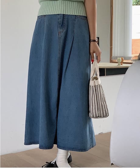 denim flare skirt