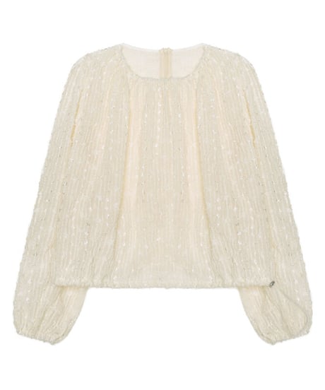 glossy lace blouse/2color