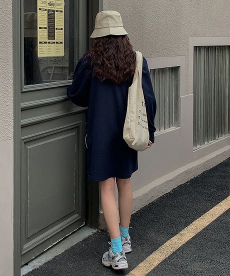 balloon sleeve middle one-piece/2color