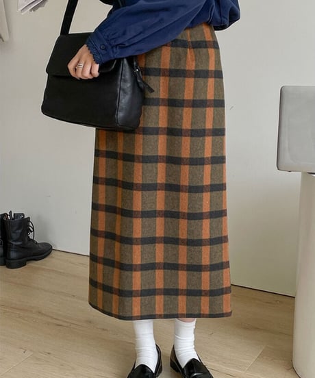 check medium skirt/2color