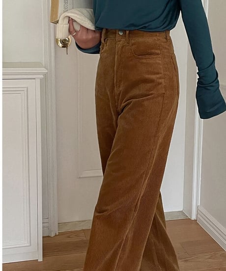 corduroy straight pants/4color
