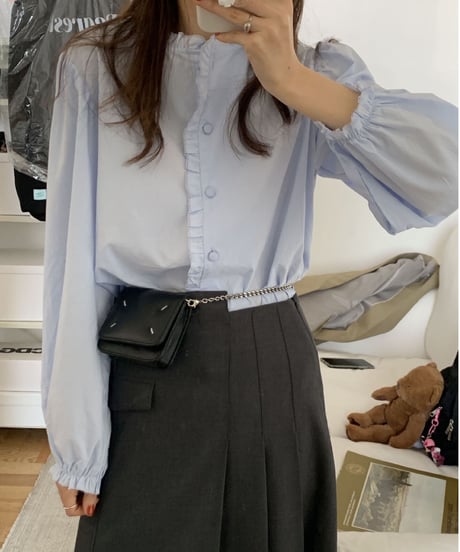 [OUTLET]frill volume sleeve blouse/2color