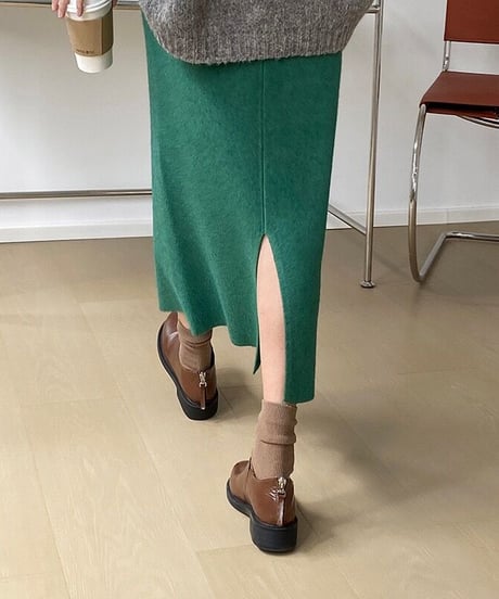 knit long skirt/4color