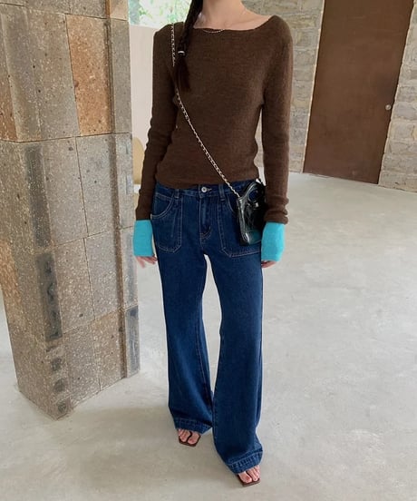 bi-color simple knit/2color(ネコポス)