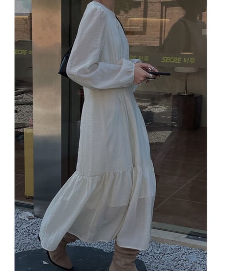 chiffon long dress/2color