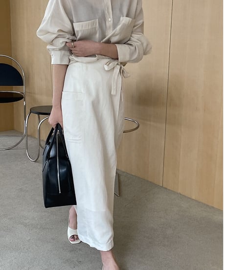 tencel wrap long skirt
