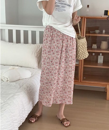 flower A line skirt/2color