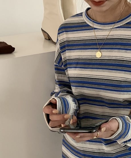 [OUTLET]random border big long-T