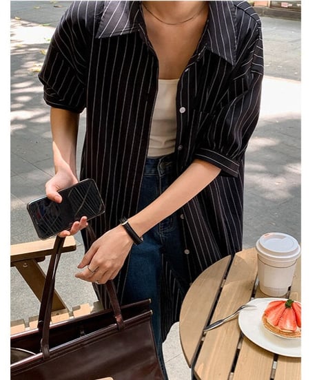 stripe shirt OP（half sleeve）/2color