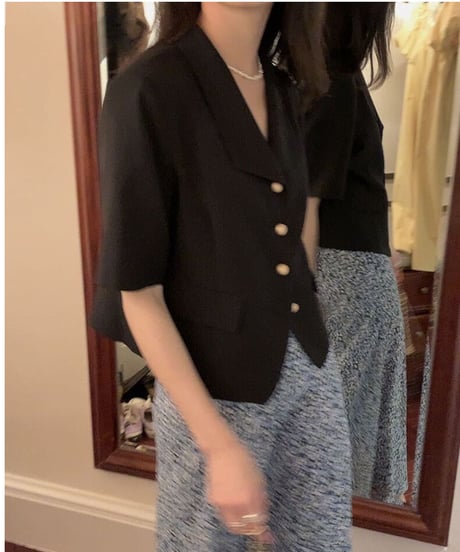 open collar jacket(half sleeve)/4color
