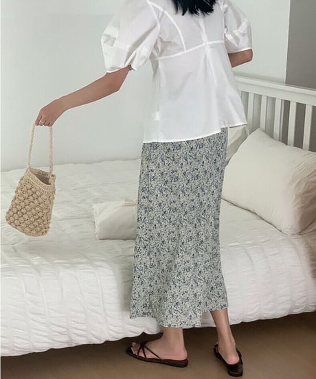 flower A line skirt/2color