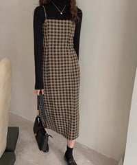 check camisole dress/2color