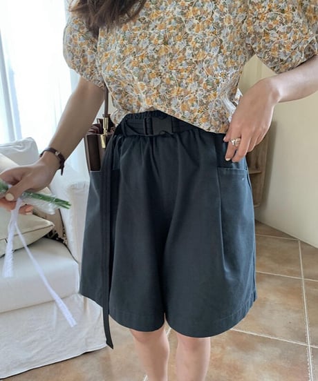 half work pants & belt/3color