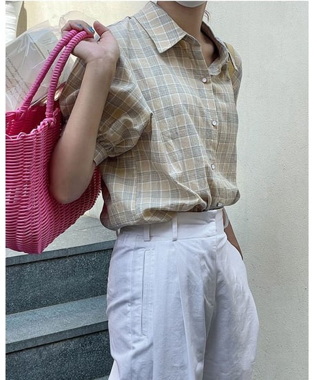 retro check shirt(half sleeve)/2color(ネコポス)
