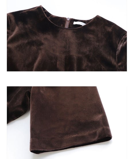 velour half sleeve dress/2color