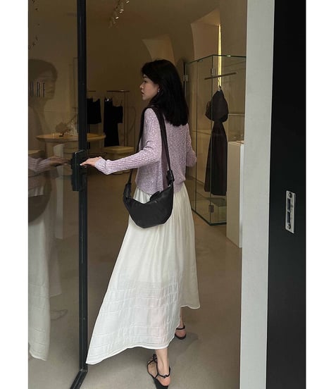 Tencel long skirt/2color