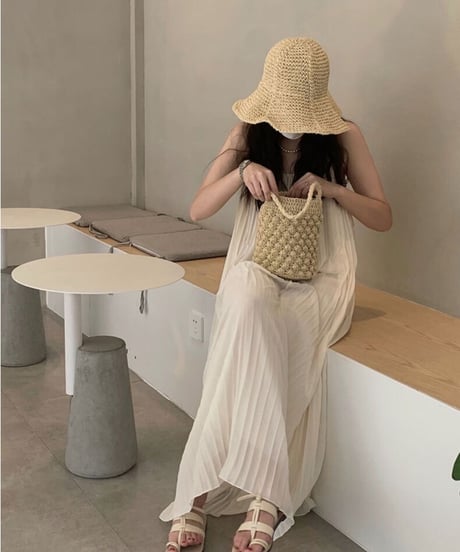 chiffon pleats camisole OP/2color