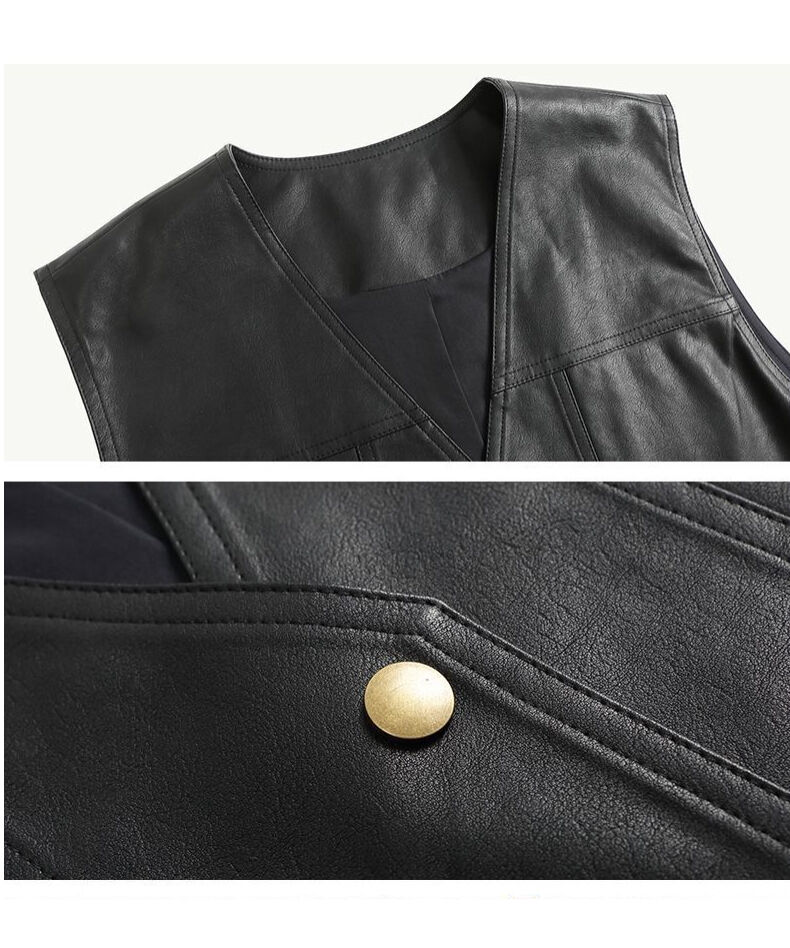 【希少サイズ】美品 CALEE leather vest XLsize eco leather vest | as.style