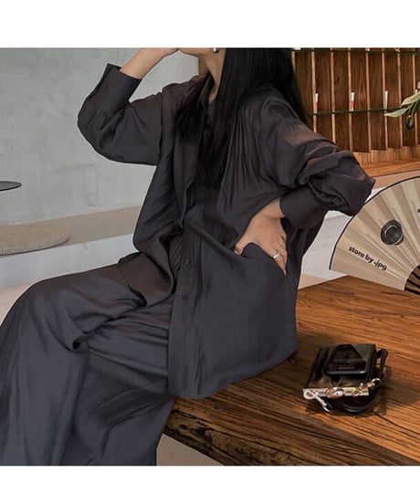 satin back open shirt