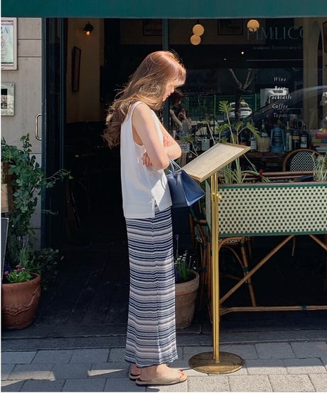 summer jaquad long skirt/2color