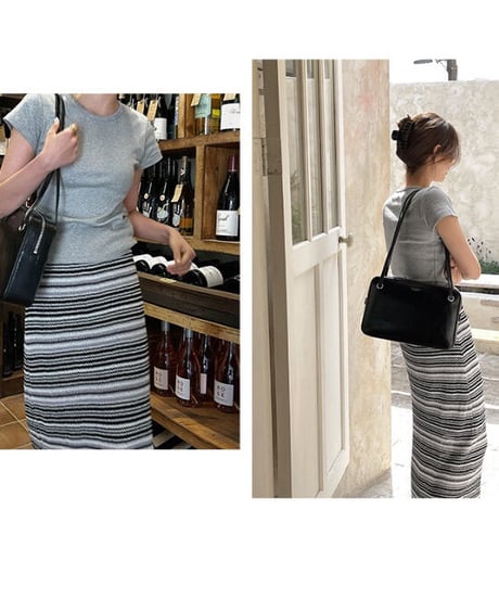 summer jaquad long skirt/2color