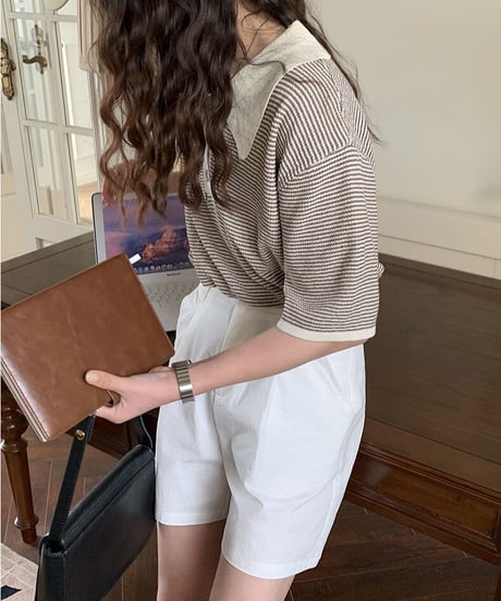 border polo summer knit/3color