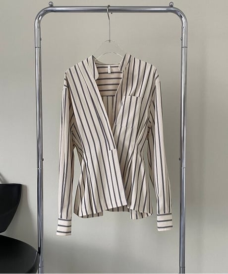 waist shape stripe shirt