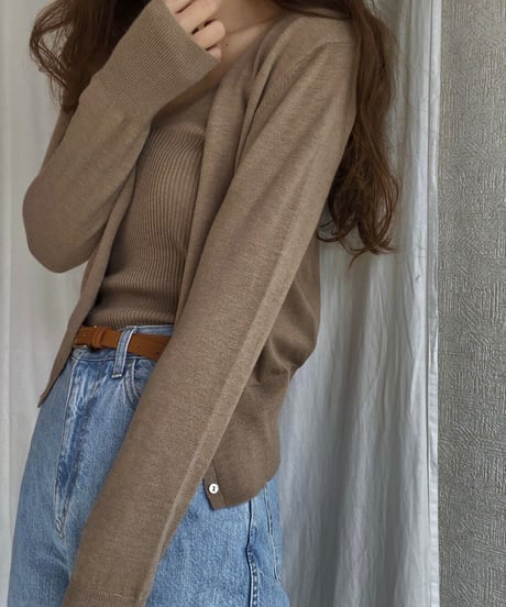 knit camisole & cardigan ensemble /4color