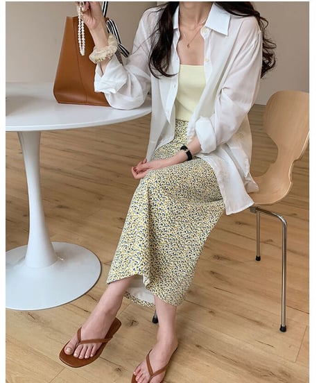 lemon long skirt