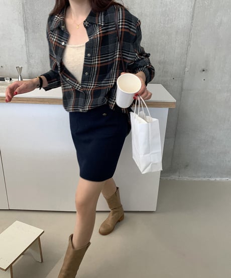 check flannel shirt/2color
