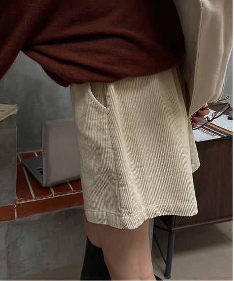 corduroy short pants/3color