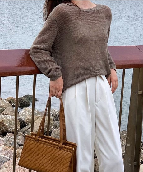 u neck sheer knit/5color