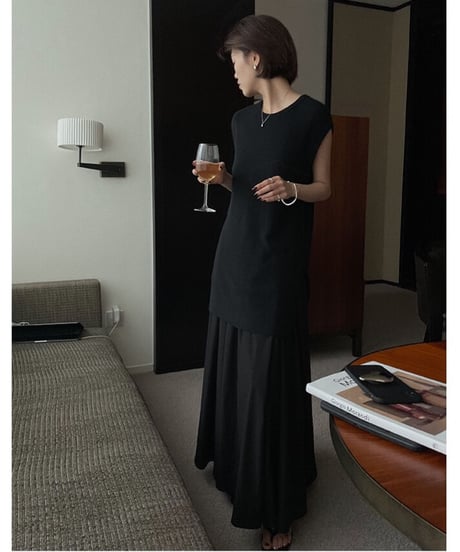 tuck flare maxi skirt/3color