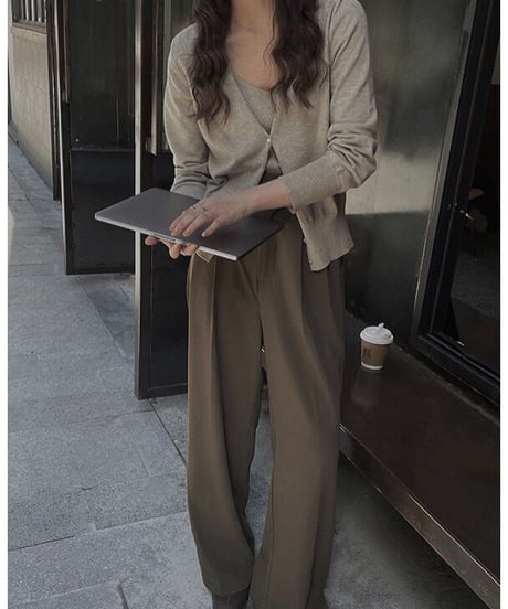 knit camisole & cardigan ensemble /4color