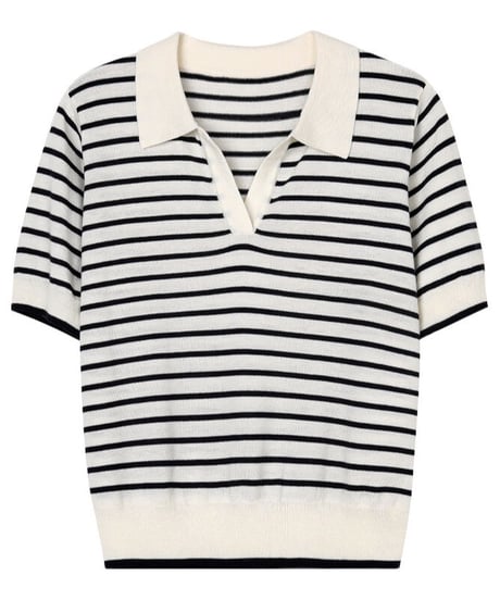 border skipper knit tee/2color