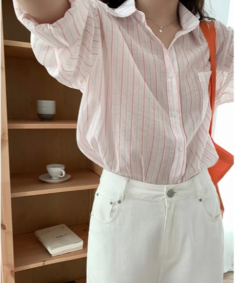sheer stripe shirt/3color(ネコポス)