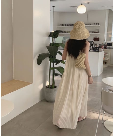 chiffon pleats camisole OP/2color