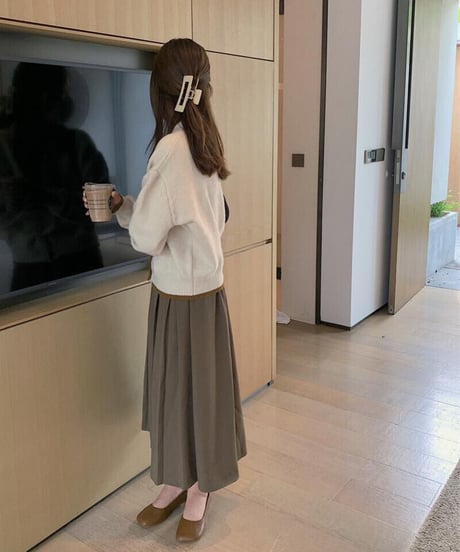 [OUTLET]scarf knit cardigan/3color