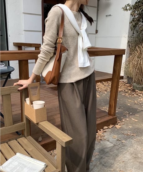 basic rib knit long-T/3color