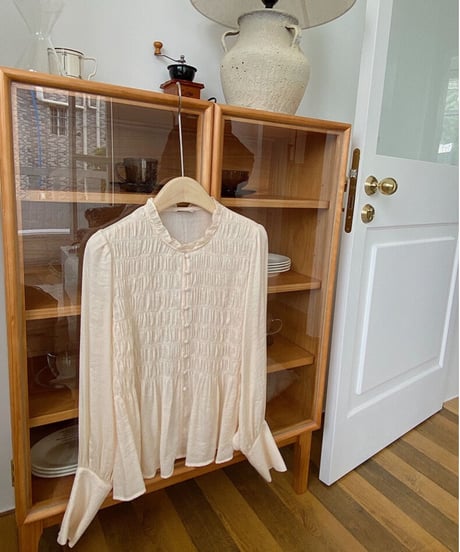 gather long cuffs blouse/3color