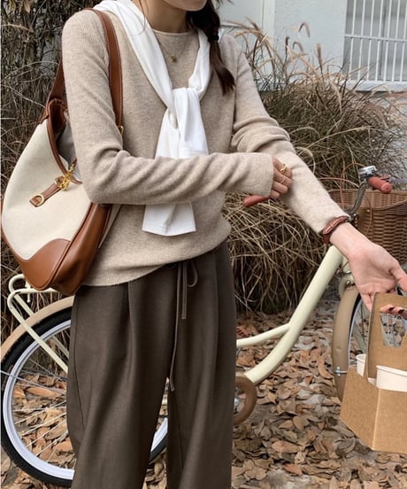 basic rib knit long-T/3color