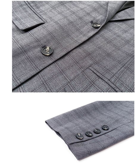 back slit check jacket/2color