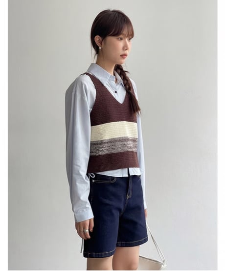 color block knit tops/2color(ネコポス)