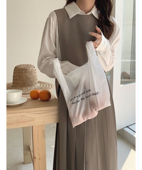 box pleats sleeveless dress/2color